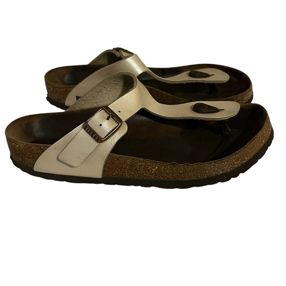 Birkenstock Gizeh Pearl Tan Sandals Sz 8 - 8 1/2(39) - Picture 1 of 11